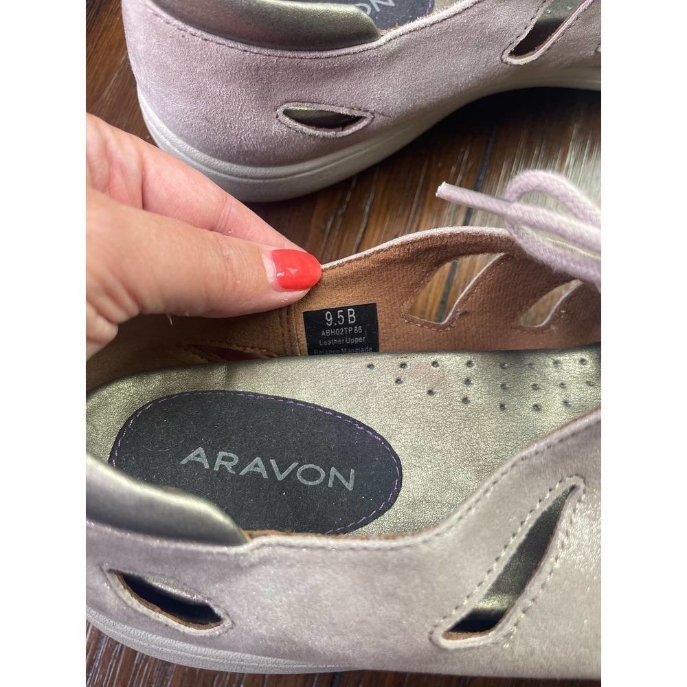 Aravon Bromly Ghillie Leather Open Toe Sandal Shoes Size 9.5 B - Picture 5 of 7